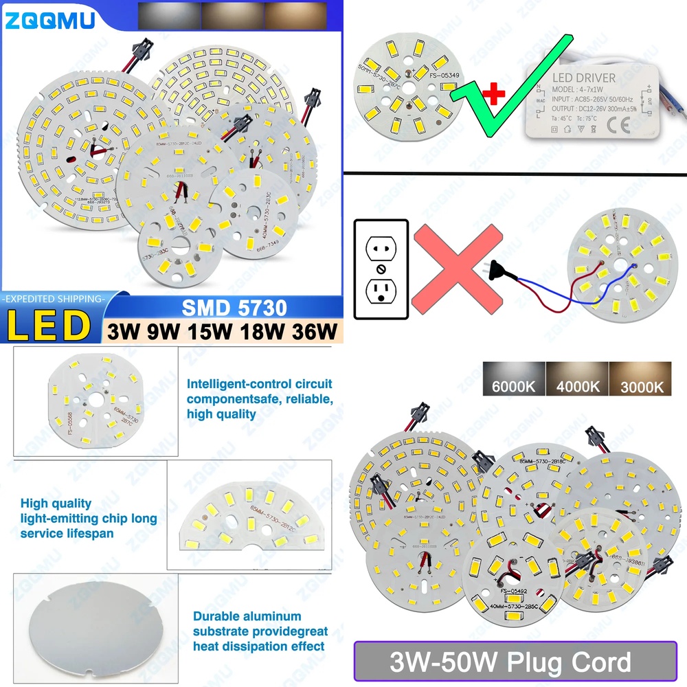 Diy Lamp Electronics - 1PC LED PCB 광원 원형 알루미늄