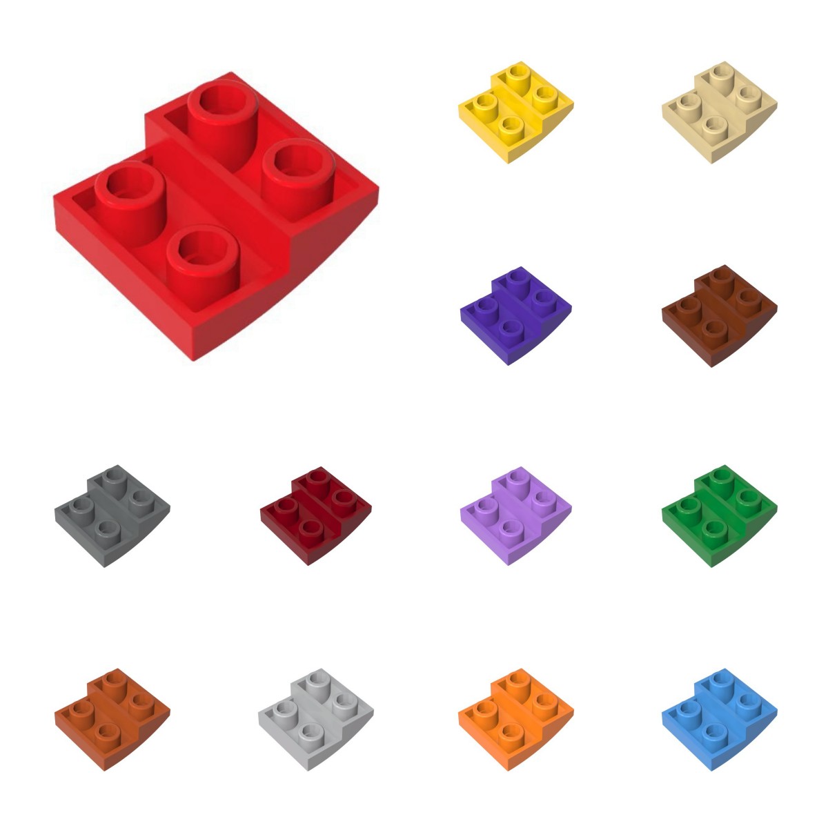 Diy Lego Electronics - 50pcs 32803 곡선 2x2x2/3 반전 벽돌