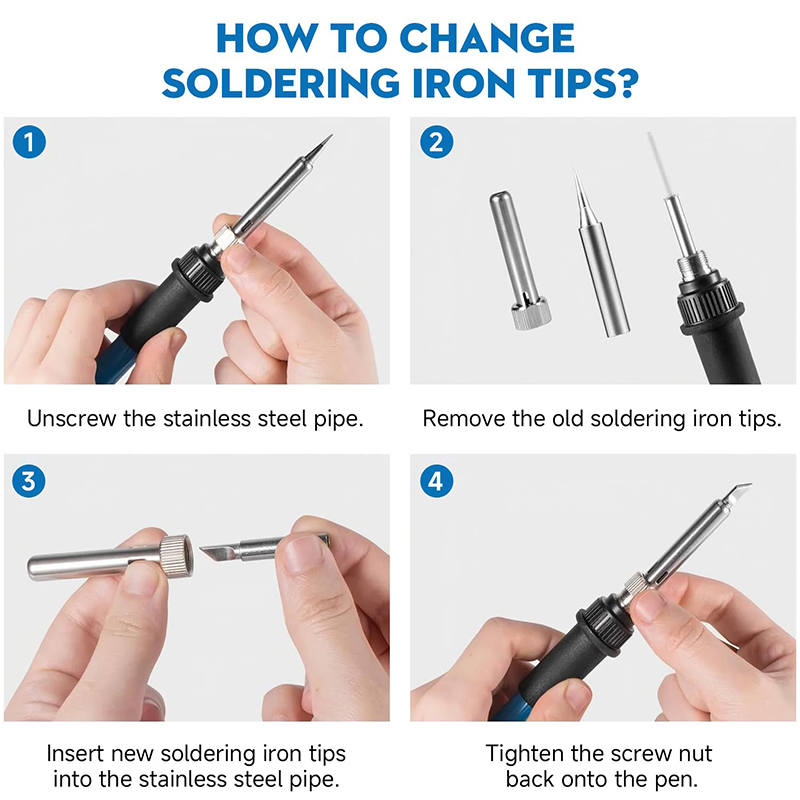 조절 가능한 온도 220V 60W 전기 납땜 인두 키트 - Diy Electronics News 리뷰 및 가격