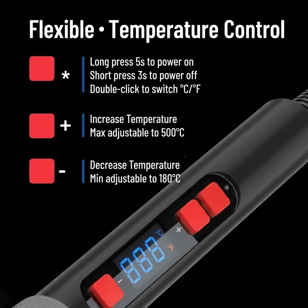 조절식 온도 납땜 인두 키트 60W/90W LCD 7- - Diy Electronics Uk 리뷰 및 가격