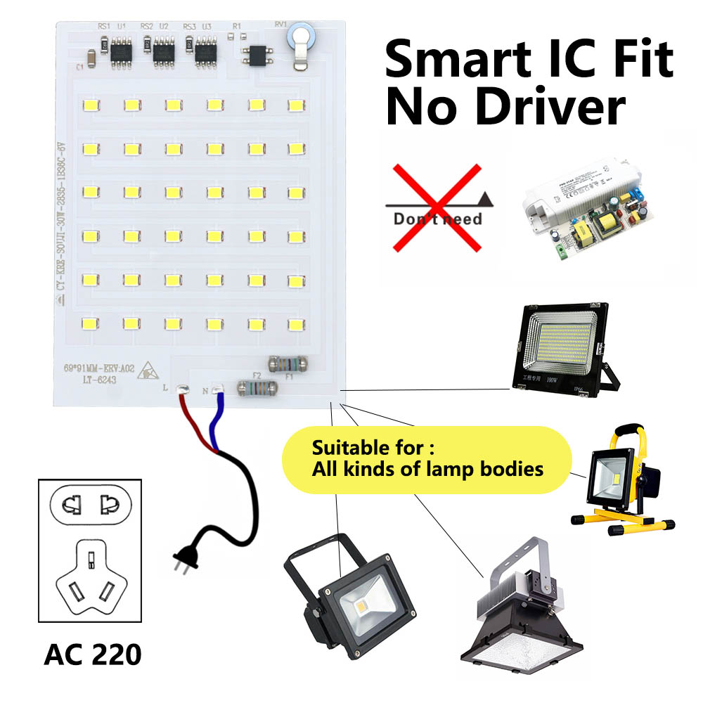 LED COB 램프 비드 10W 20W 30W 50W  - Diy Lamp Electronics 리뷰 및 가격