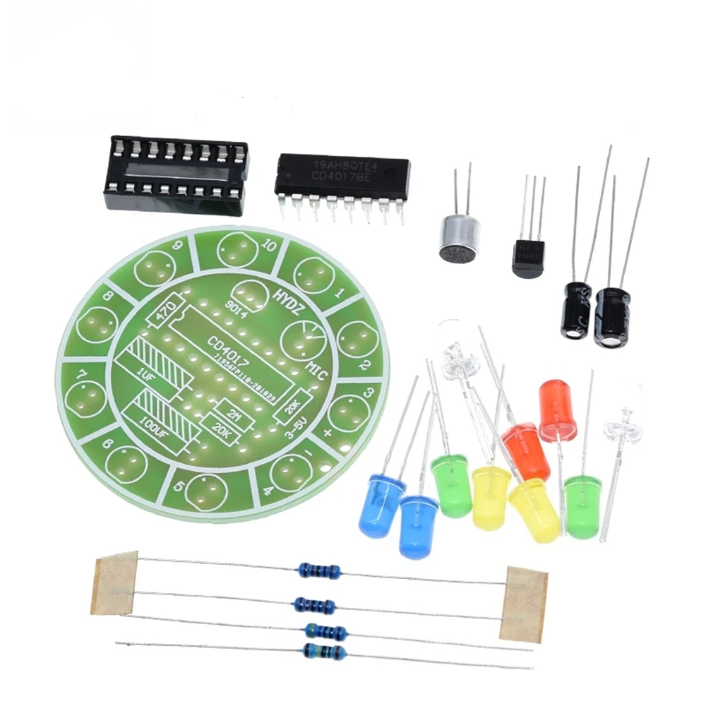 CD4017 다채로운 음성 제어 회전 LED 조명 키트 - Diy Electronics Lab 리뷰 및 가격