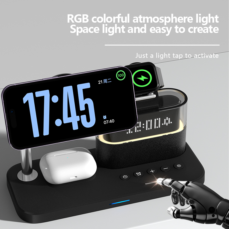 다기능 무선 충전기 스탠드 패드 RGB 라이트 알람 시 - Diy Lamp Electronics 리뷰 및 가격