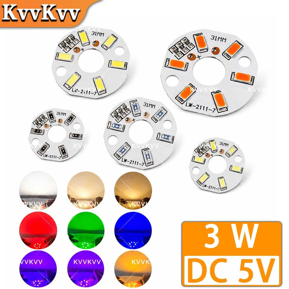 10PCS 3W 5V 라운드 LED 칩 램프 구슬 32 - Diy Lamp Electronics 리뷰 및 가격
