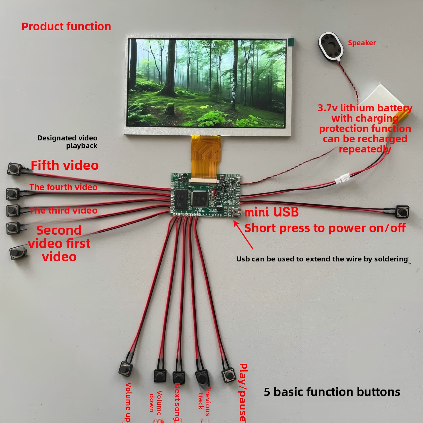 DIY 광고 디스플레이 모듈 키트용 7인치 LCD 화면 - Diy Electronics Videos 리뷰 및 가격