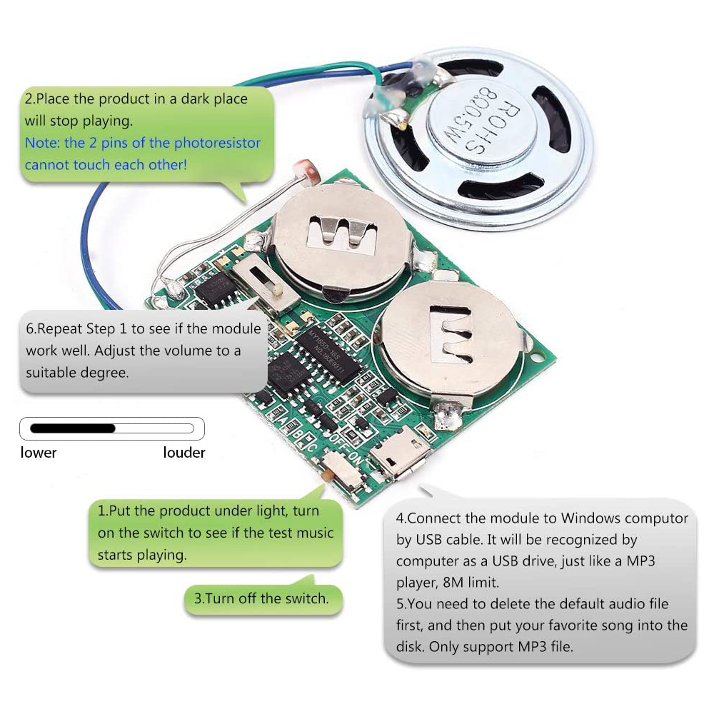 DIY 광 센서 사운드 모듈 마이크로 USB 기록 가능 - Diy Electronics Audio 리뷰 및 가격