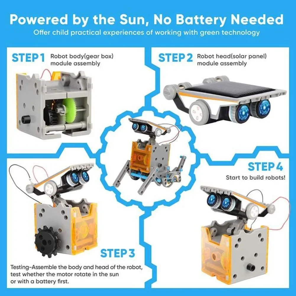13 in 1 태양열 구동 로봇 과학 키트 DIY 빌딩 - Diy Electronics Toys 리뷰 및 가격